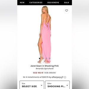 Amanda Uprichard Janet Gown in Shocking Pink Formal Dress Size XS Never Worn